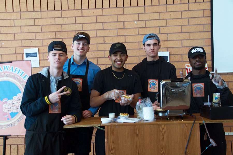 The entrepreneurship class sells cinnamon waffles in New Commons