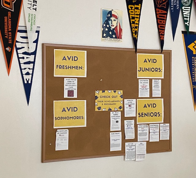 AVID board inside classroom